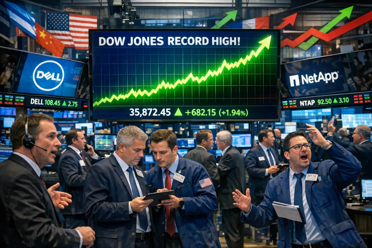 Dow Jones Cetak Rekor, Saham Dell dan NetApp Meledak