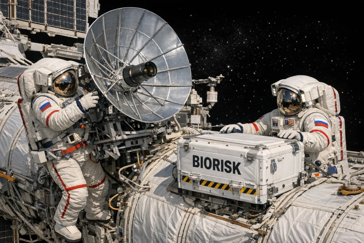 Spacewalk Kosmonaut Rusia di ISS Pasang Teleskop Solntse-Teragerts