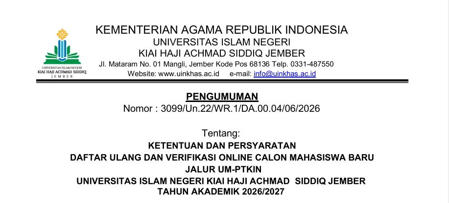 Universitas Islam Negeri Kiai Haji Achmad Siddiq Jember
