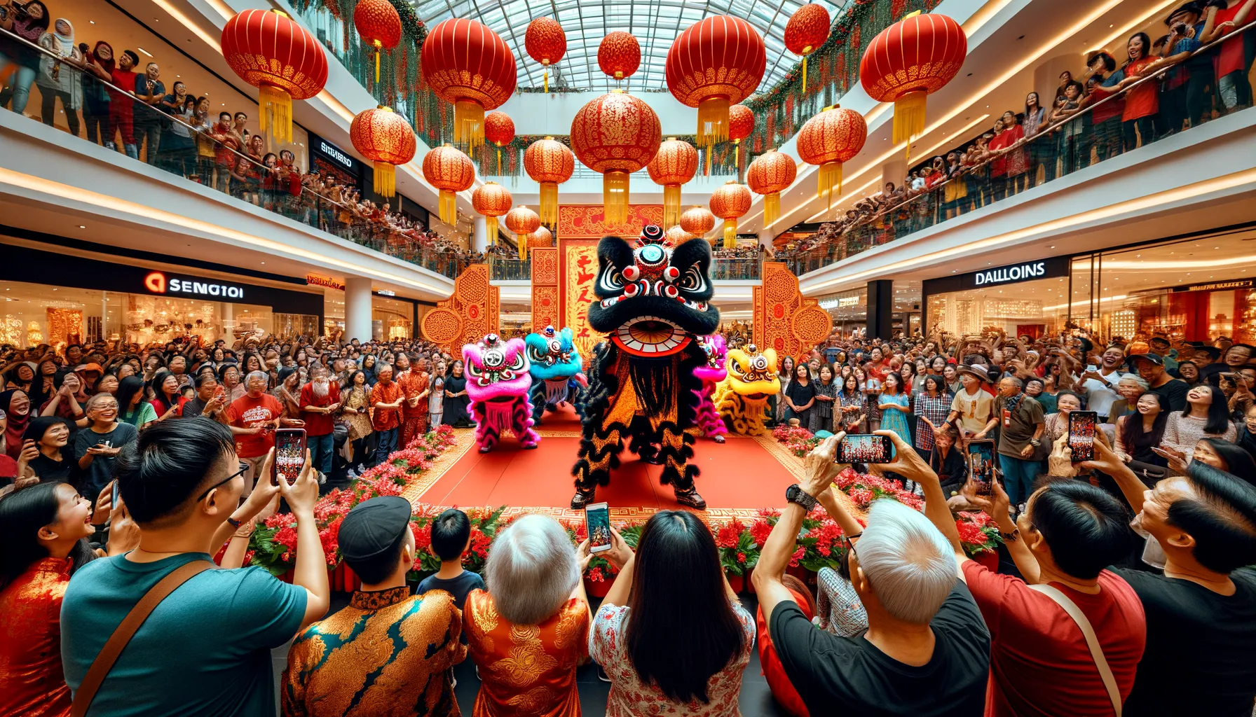 Kemeriahan Imlek di Bandung: Barongsai Hiasi Mall Besar