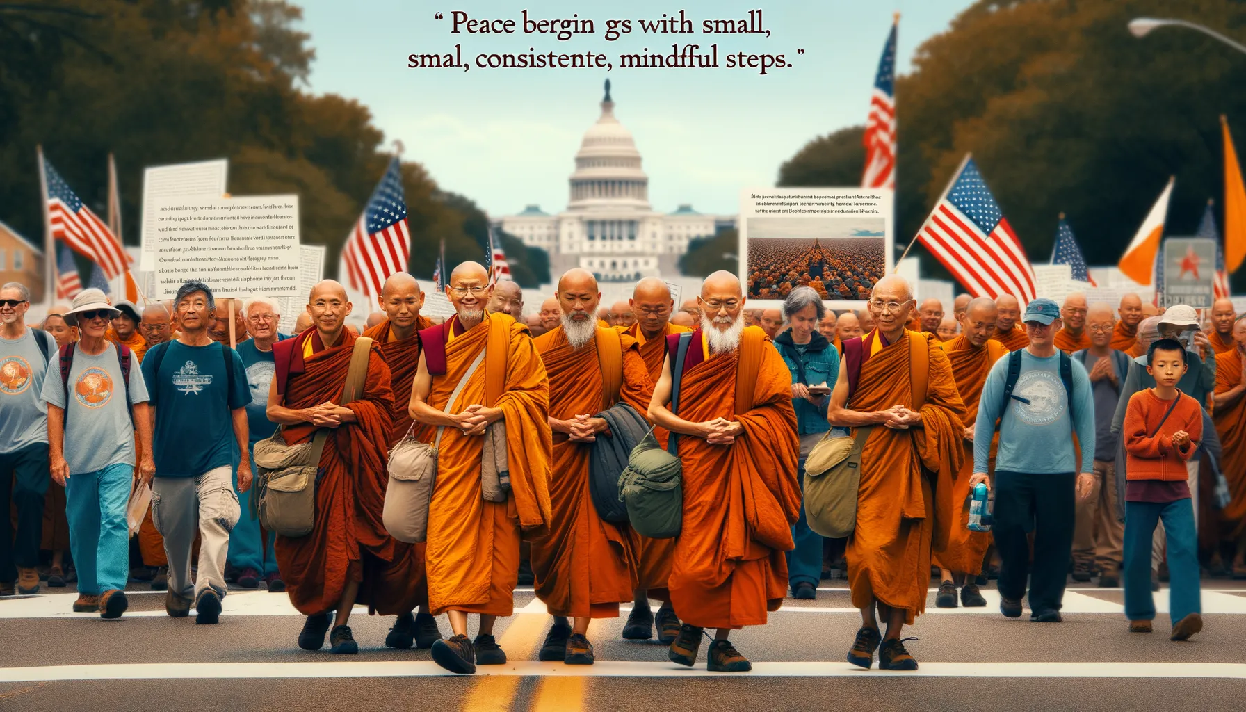Perjalanan Damai Biksu Buddha: Menginspirasi Amerika dari Texas ke Washington