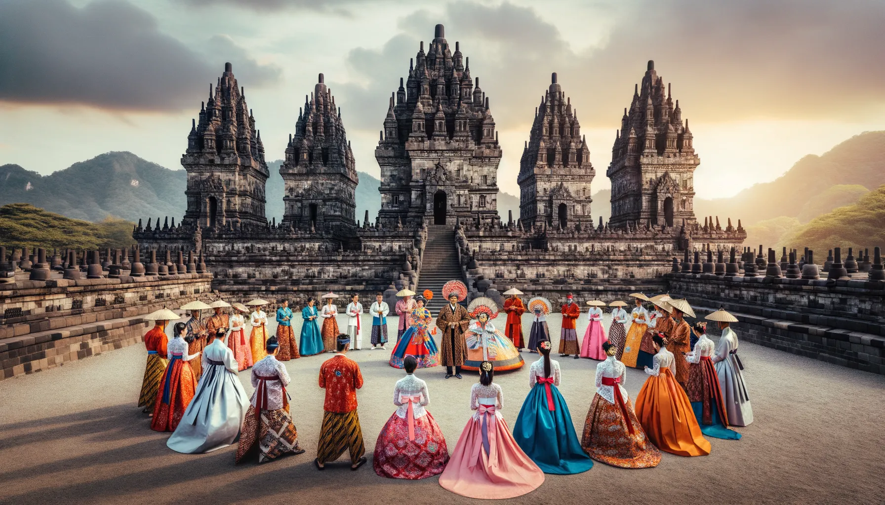 Pevita Pearce dan Ji Chang Wook: Kolaborasi Budaya Memikat di Candi Prambanan