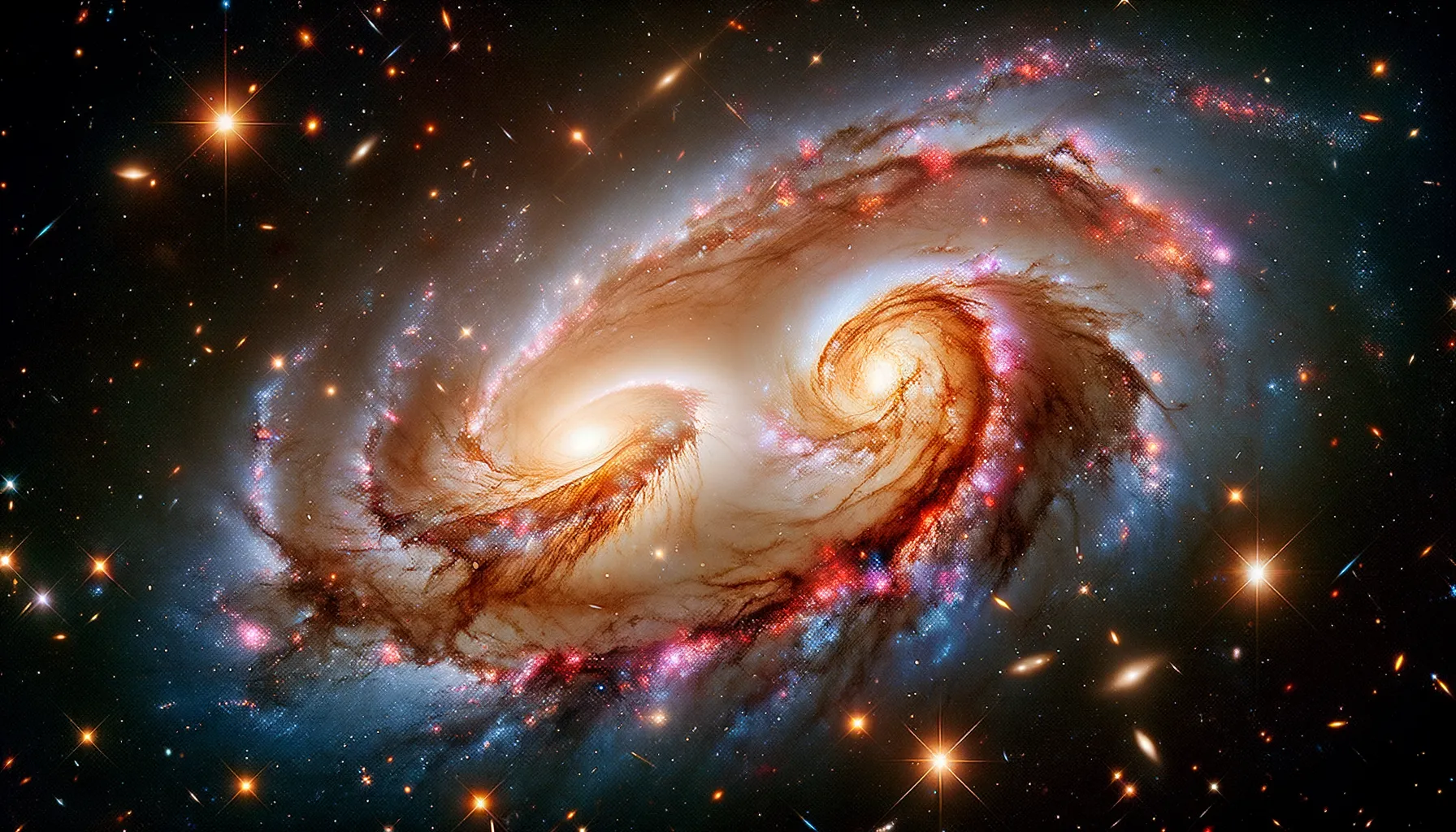 Kolaborasi Teleskop Ungkap Keindahan Galaksi Spiral Bertabrakan