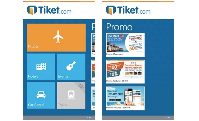 Tiket.com Luncurkan Aplikasi Pemesanan Tiket untuk Windows Phone