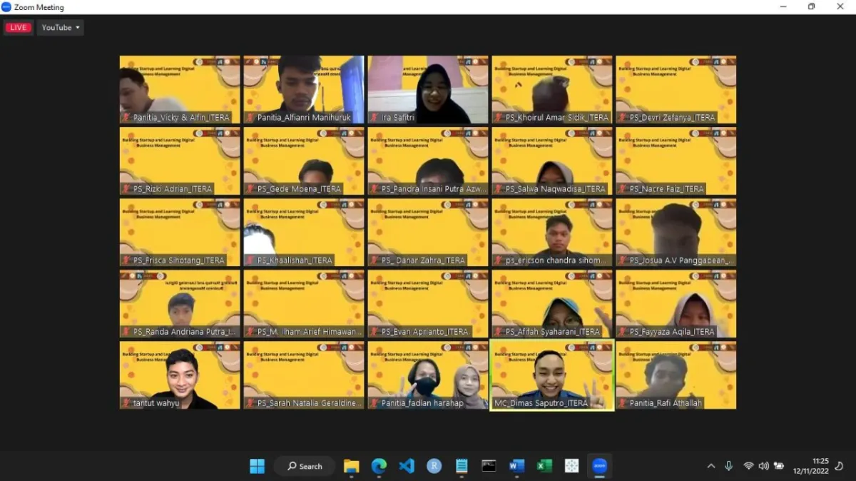 Prodi Sains Data ITERA Selenggarakan Webinar tentang Pembangunan Startup dan Manajemen Bisnis Digital