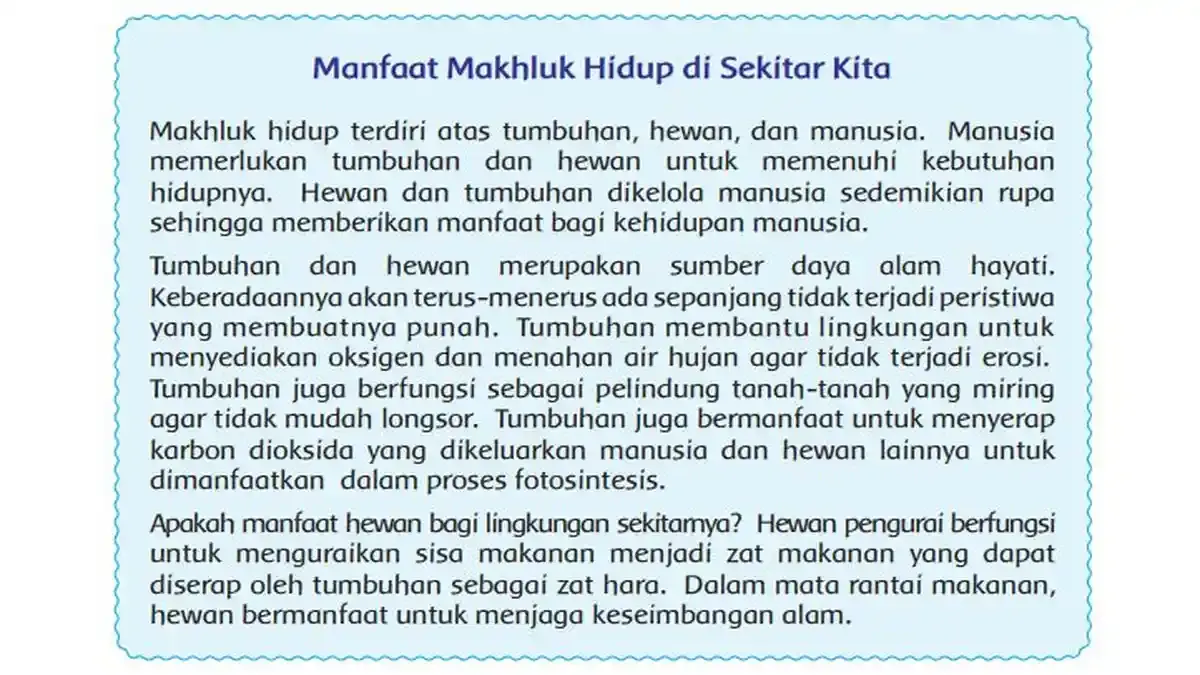 Soal Tema 6 Kelas 4 Halaman 79: Peta Pikiran Manfaat Tumbuhan dan Hewan bagi Manusia