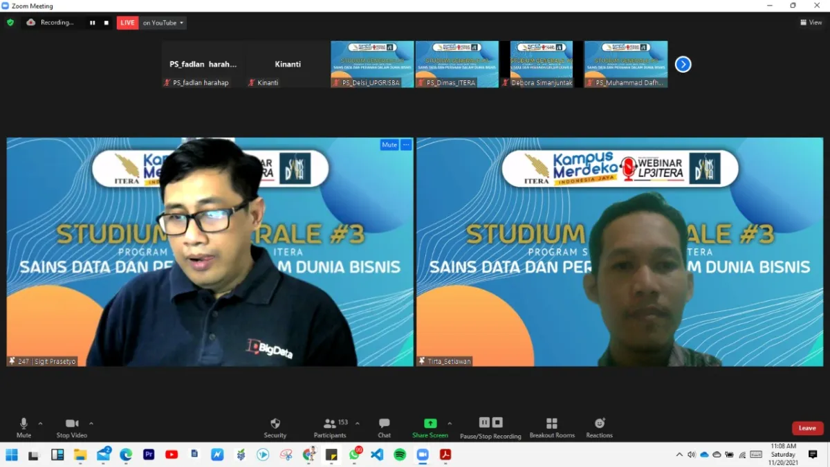 Prodi Sains Data ITERA Bahas Peran Data dalam Dunia Bisnis melalui Studium Generale