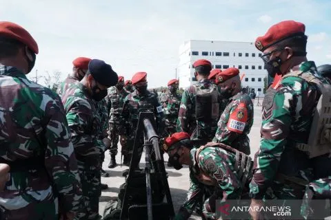 Puskopaska Gelar Apel Latihan Operasi Kontra Teror Maritim 2021 di Surabaya