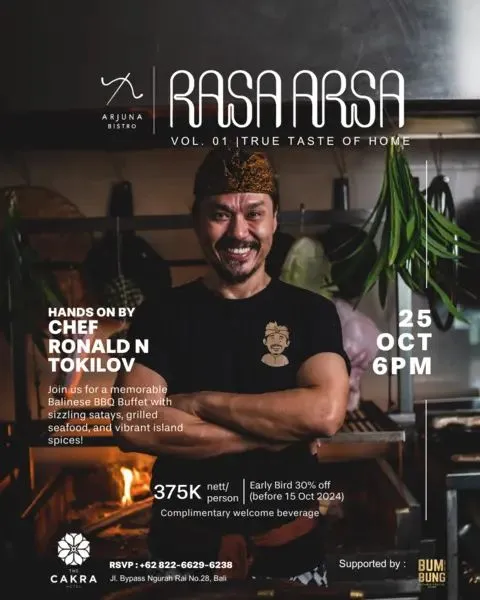 Arjuna Bistro The Cakra Hotel Bali Gelar Event Perdana Rasa Arsa pada 25 Oktober 2024