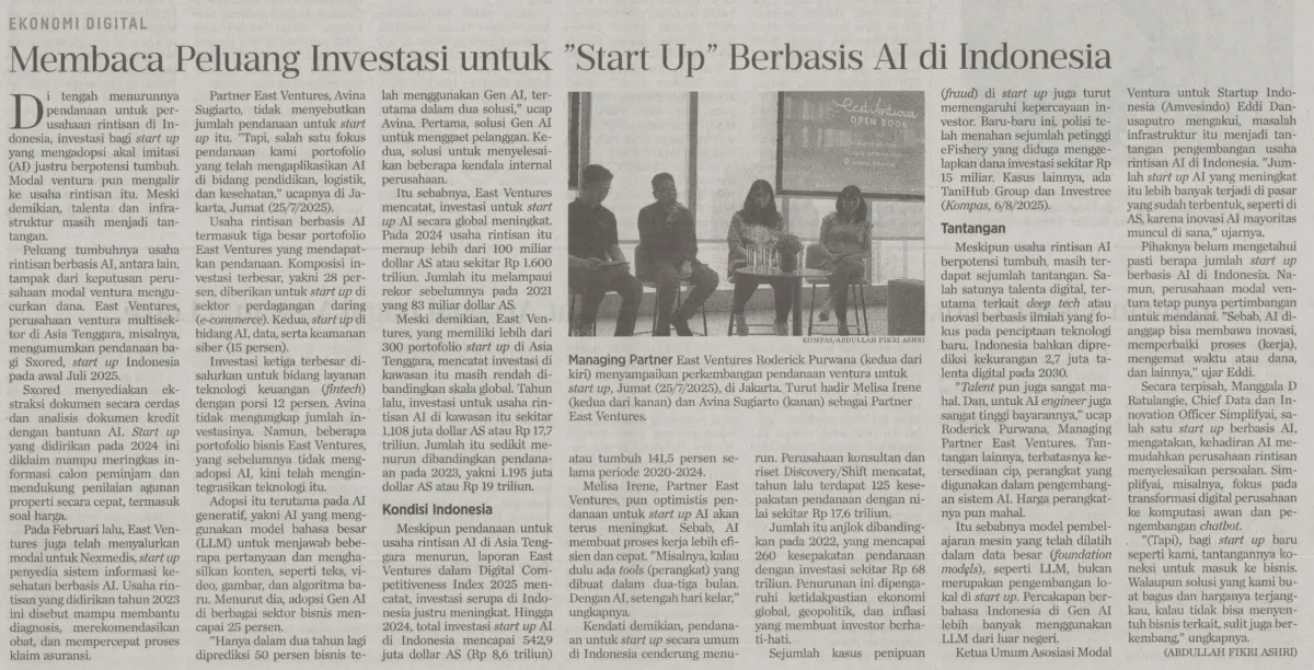 Peluang Investasi Startup AI di Indonesia di Tengah Perlambatan Pendanaan