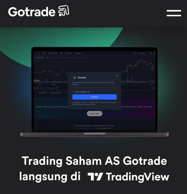 Gotrade Terintegrasi dengan TradingView Mobile, Pengguna Bisa Eksekusi Saham AS Langsung dari Chart