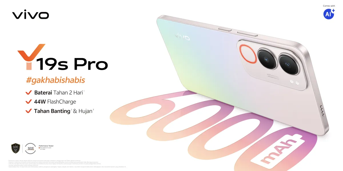 vivo Y19s Pro Meluncur di Jakarta Fair 2025, Andalkan Baterai 6.000mAh dan Fitur AI