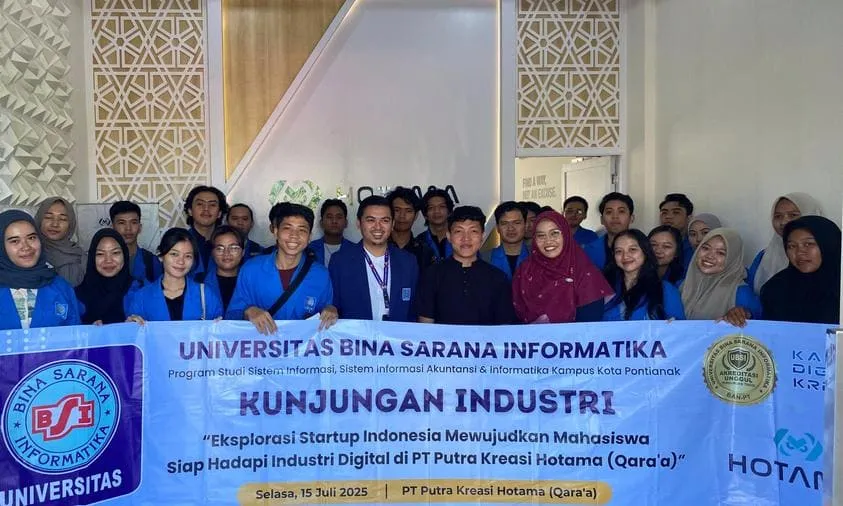 Mahasiswa UBSI Pontianak Kunjungi Startup Digital PT Kreasi Putra Hotama