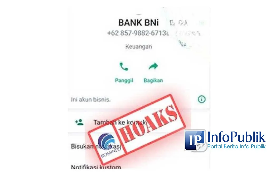 Cek Fakta: Akun WhatsApp Mengaku Customer Service BNI Dipastikan Bukan Resmi