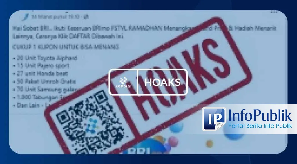Cek Fakta: Tautan Pendaftaran Kupon Hadiah BRImo FSTVL Ramadan di Facebook Disebut Hoaks