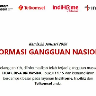 Internet Telkomsel dan IndiHome Sempat Terganggu Secara Nasional, Layanan Berangsur Pulih