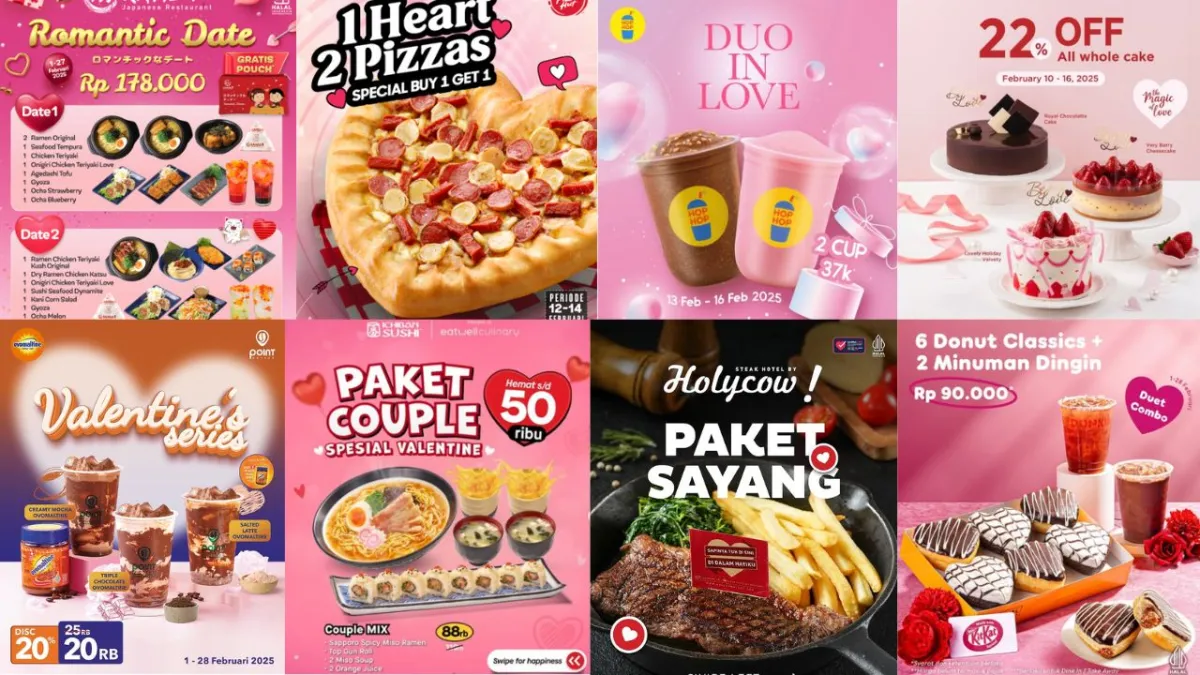 Promo Valentine 2025: Diskon Kue TOUS les JOURS hingga Paket Couple di Ichiban Sushi, Marugame Udon, dan Kintan Buffet