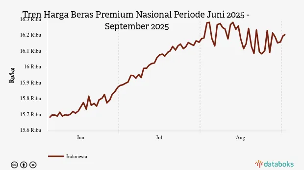 Harga Beras Premium Nasional Naik 3,35% dalam Tiga Bulan Terakhir, Kini Rp16.210 per Kg