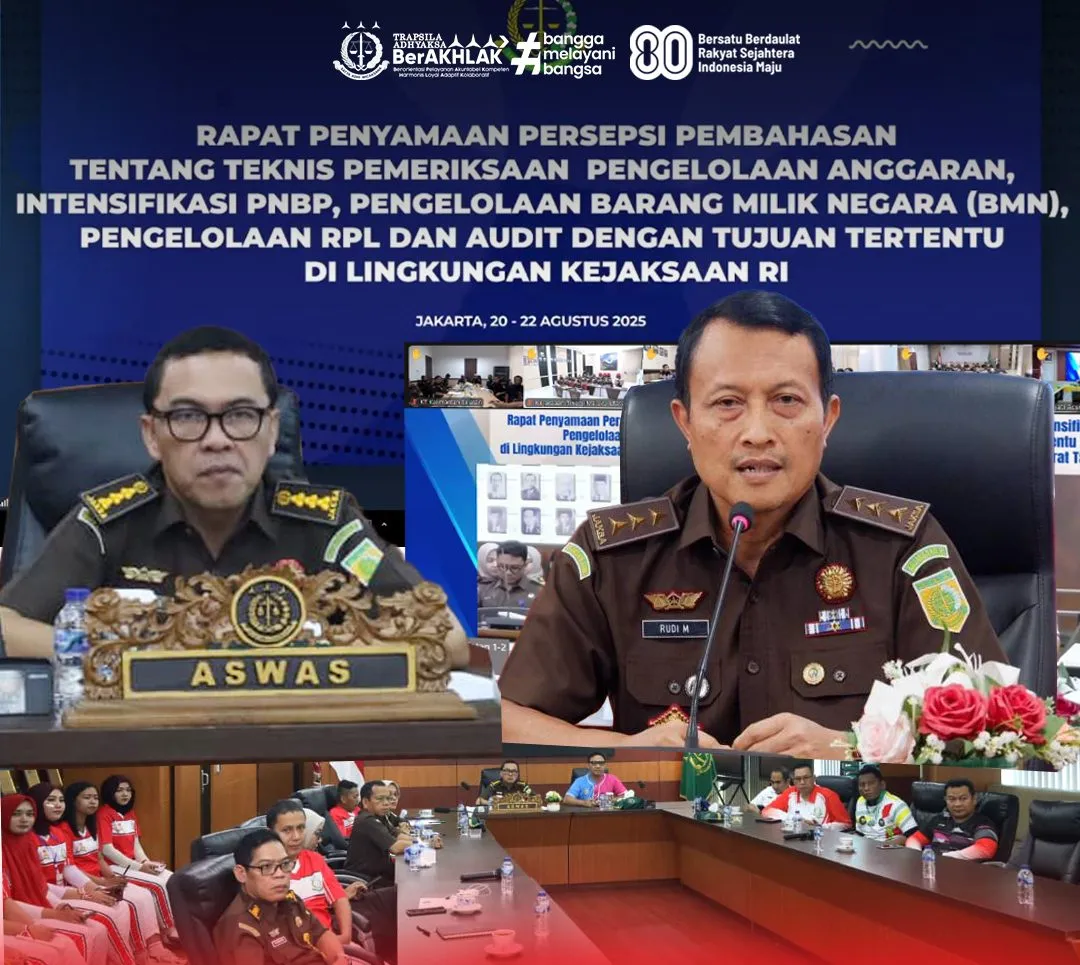 Kejati Jatim Ikuti Rapat Virtual Penyamaan Persepsi Teknis Pemeriksaan Keuangan Kejaksaan RI