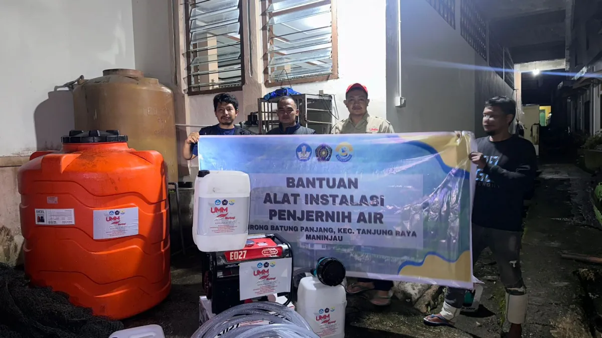 UMM Pasang Instalasi Filter Air Bersih di Maninjau untuk Bantu Warga Terdampak Longsor