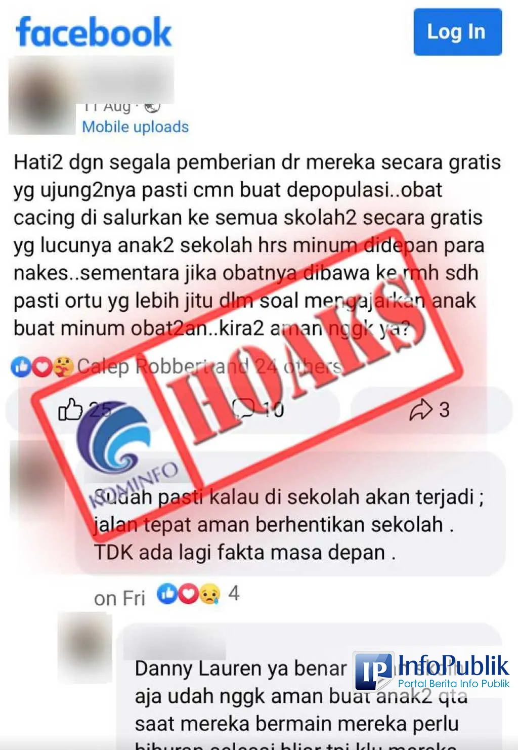 Klaim Obat Cacing dari Puskesmas ke Sekolah untuk Depopulasi Tidak Berdasar, Ini Penjelasan Program POPM