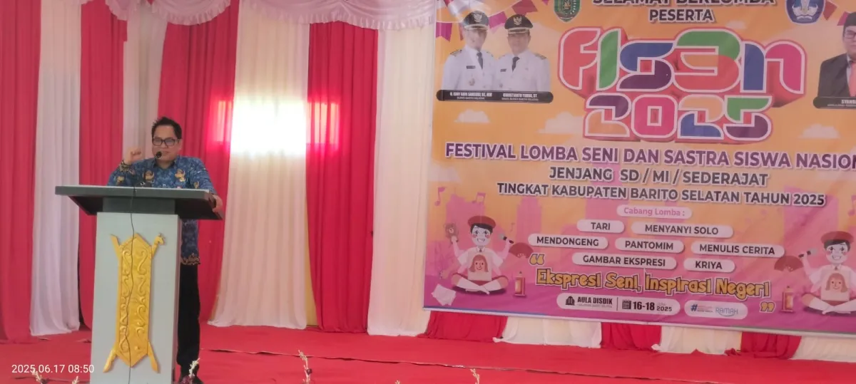 Disdik Barito Selatan Gelar FLS2N SD/MI 2025, Diikuti 93 Siswa dalam Tujuh Cabang Lomba