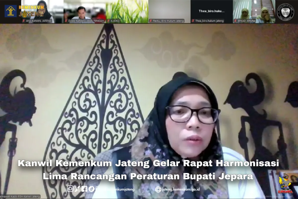 Kanwil Kemenkum Jateng Harmonisasi Lima Rancangan Peraturan Bupati Jepara