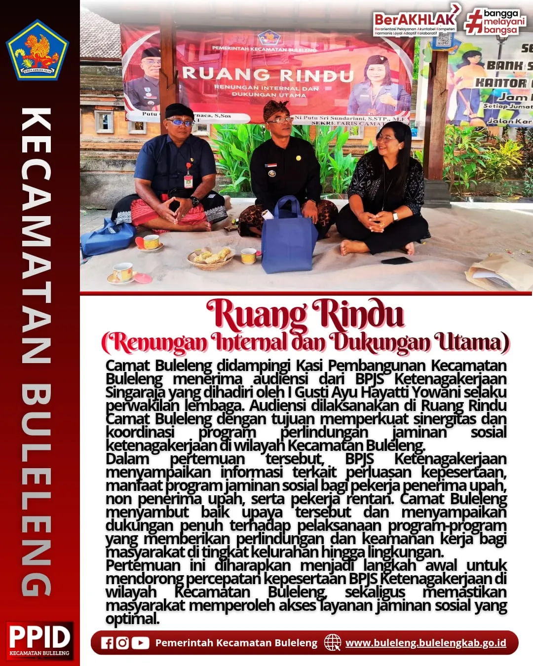 Camat Buleleng Terima Audiensi BPJS Ketenagakerjaan Singaraja untuk Perkuat Perlindungan Jaminan Sosial