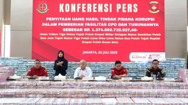 Kejaksaan Sita Uang Titipan Rp1,37 Triliun dalam Perkara Korupsi Fasilitas Ekspor CPO 2022