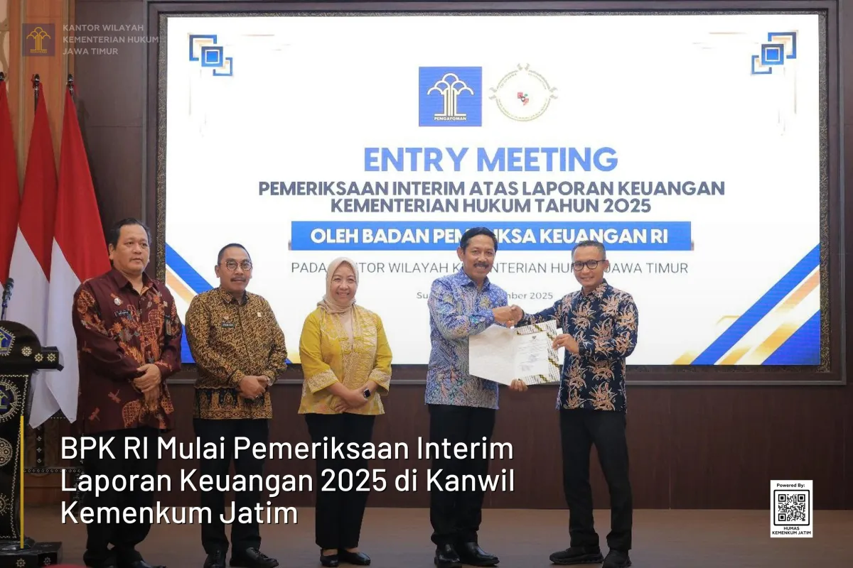 BPK Mulai Pemeriksaan Interim Laporan Keuangan 2025 di Kanwil Kemenkum Jawa Timur