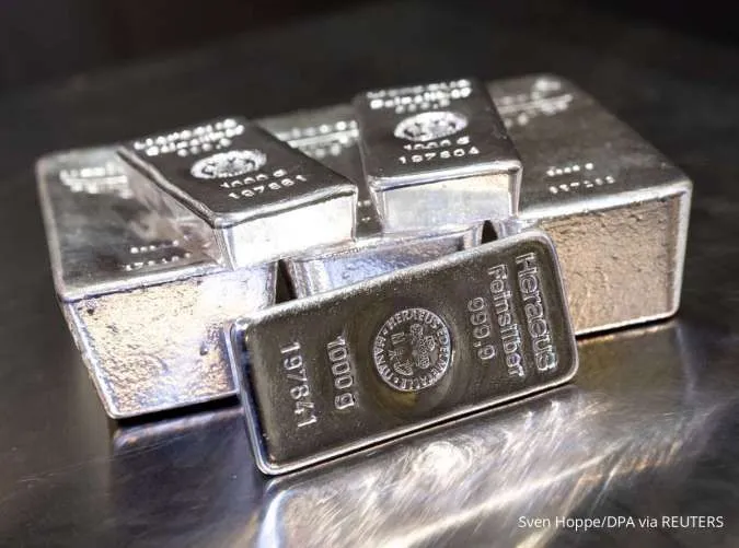 Harga Perak Turun 4,7% ke US$ 46,33, Tertekan Harapan Kesepakatan Dagang AS–China