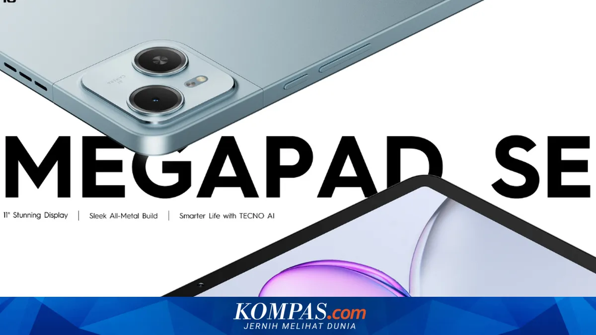 Tecno Megapad SE Resmi Meluncur di Indonesia, Hadirkan Tombol Khusus AI dan Harga Rp 2,3 Jutaan