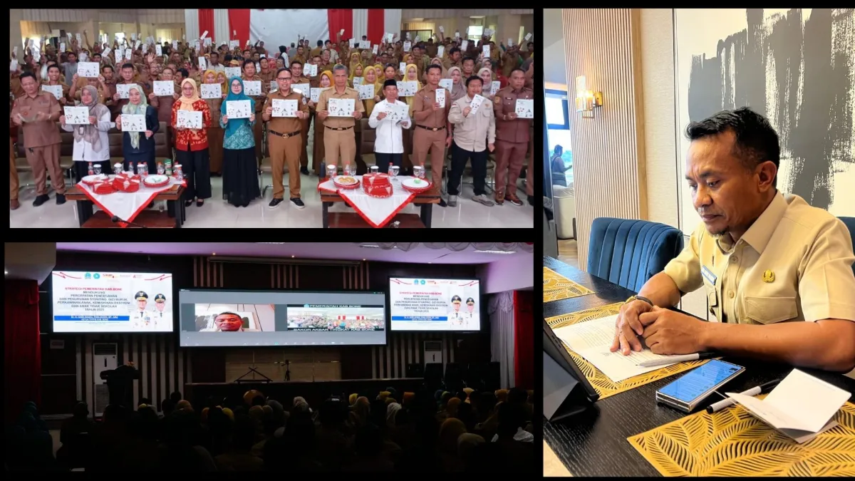 Pemkab Bone Gelar Rapat Akbar Penuntasan Stunting dan Isu Sosial, Bupati Beri Arahan Virtual