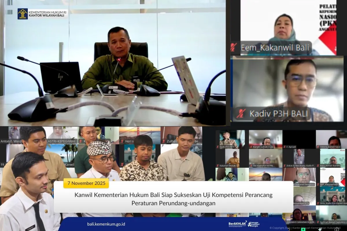 Kanwil Kementerian Hukum Bali Siapkan Pelaksanaan Uji Kompetensi Perancang Peraturan 2025