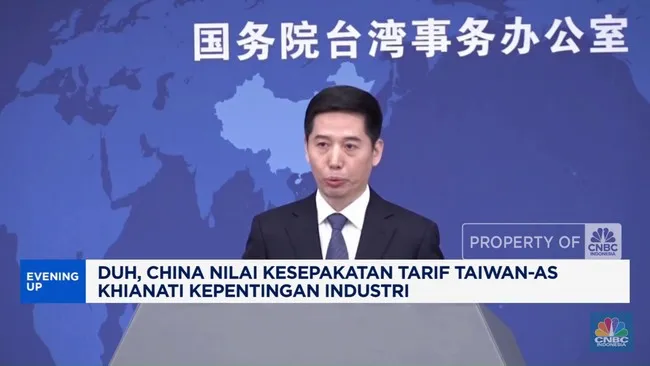 China Menilai Kesepakatan Tarif Taiwan-AS Mengkhianati Kepentingan Industri
