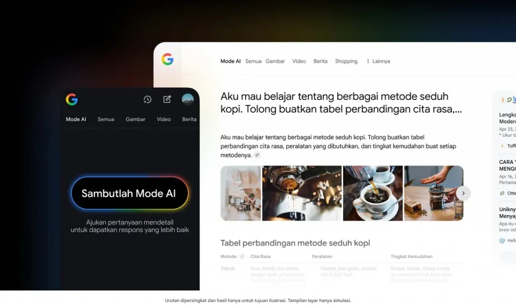 Google Resmi Hadirkan Mode AI di Search untuk Pengguna Indonesia