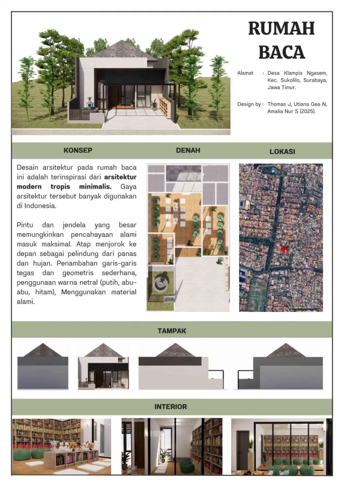 Mahasiswa Arsitektur UNNES Gagas Renovasi Rumah Terbengkalai Jadi Rumah Baca di Klampis Ngasem Surabaya