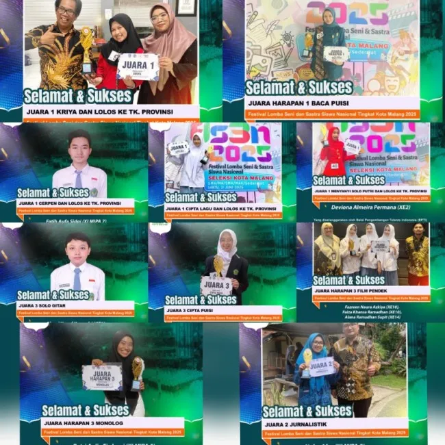 MAN 2 Kota Malang Catat Prestasi di FLS2N 2025, Raih Juara di Berbagai Kategori