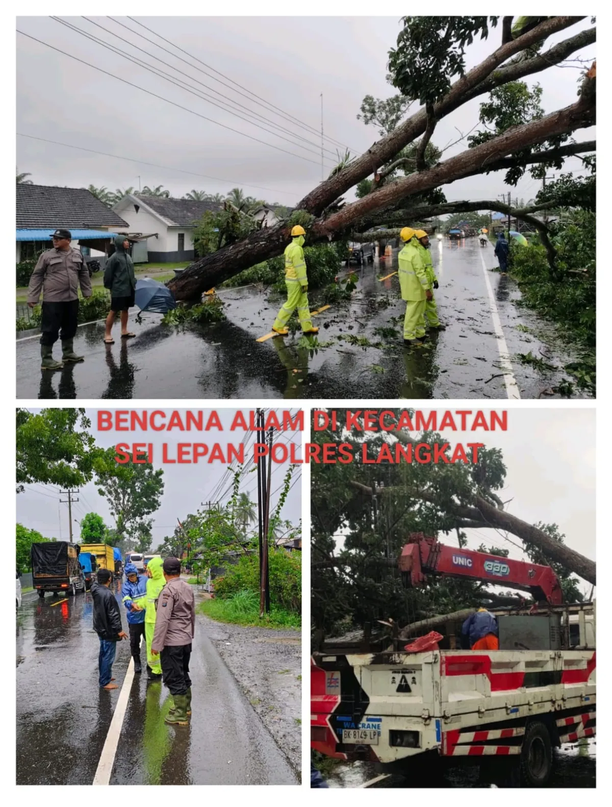 Hujan Deras Picu Banjir dan Bangunan Rubuh di Sejumlah Kecamatan di Langkat, Polisi Lakukan Evakuasi dan Pengaturan Lalu Lintas