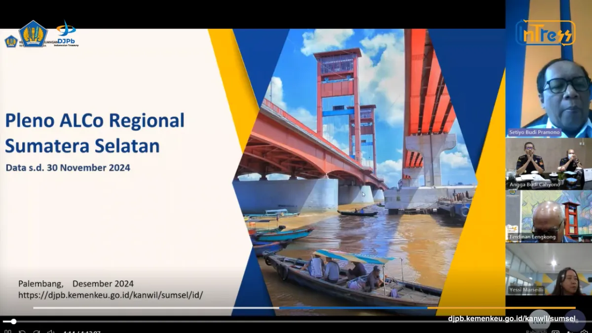 Kinerja APBN Sumsel hingga 30 November 2024 Tumbuh Positif, Pendapatan Naik 11,90% dan Belanja Meningkat 14,14%