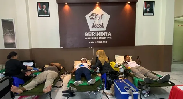 PIRA Gerindra Semarang Gelar Donor Darah di Kantor DPC, Targetkan Lebih dari 100 Kantong
