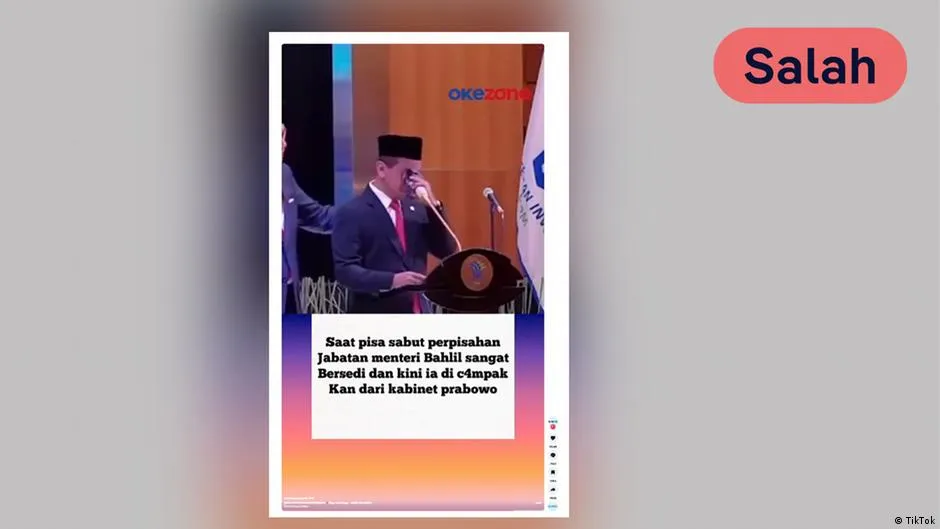 Video Viral di TikTok Klaim Prabowo Memecat Bahlil, Hasil Cek Fakta: Tidak Benar