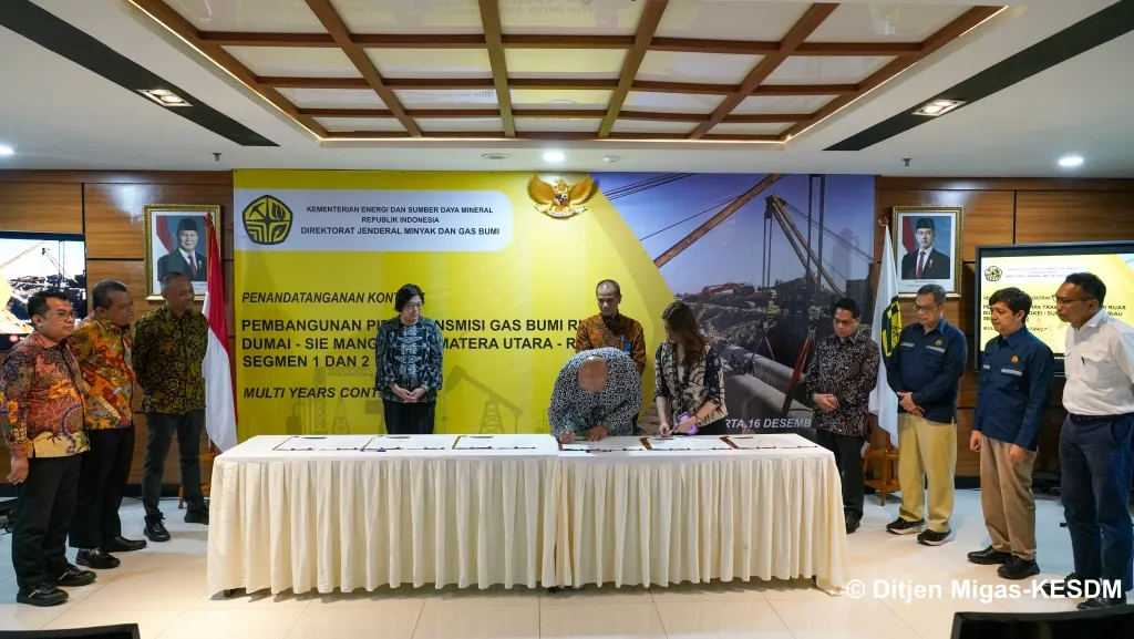 Kontrak EPC Pipa Gas Dumai–Sei Mangkei Ditandatangani, Konstruksi Ditargetkan Rampung 2027