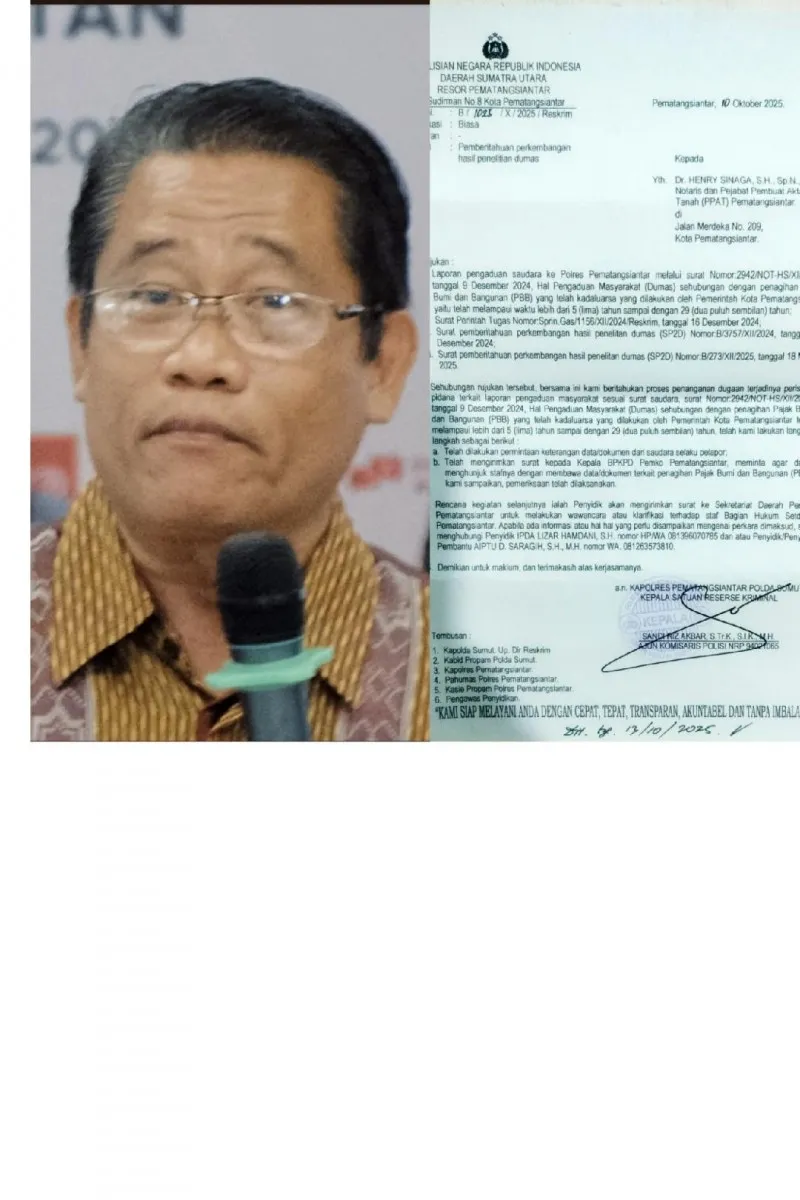 Polres Pematangsiantar Lanjutkan Penelusuran Dumas Penagihan PBB Kedaluwarsa, Staf Bagian Hukum Pemko Akan Diklarifikasi