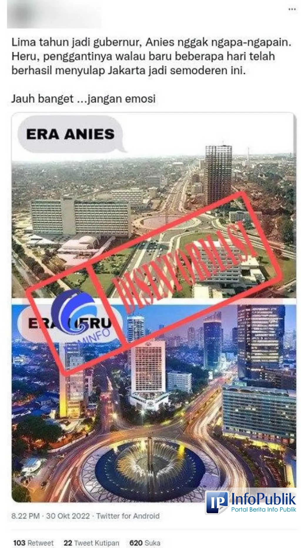 Cek Fakta: Foto Perbandingan Bundaran HI Era Anies dan Heru Ternyata Tidak Sesuai Klaim