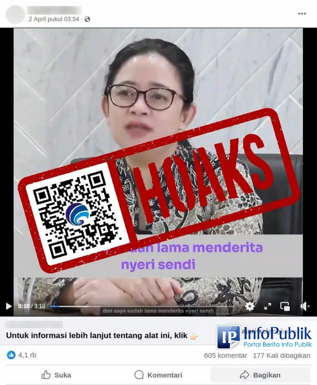 Cek Fakta: Video Puan Maharani Disebut Promosikan Obat Nyeri Sendi, Ternyata Hasil Manipulasi