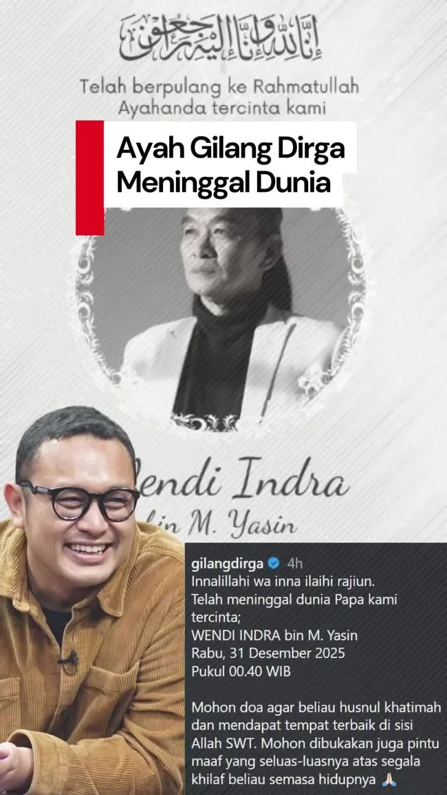 Ayah Gilang Dirga, Wendi Indra, Meninggal Dunia