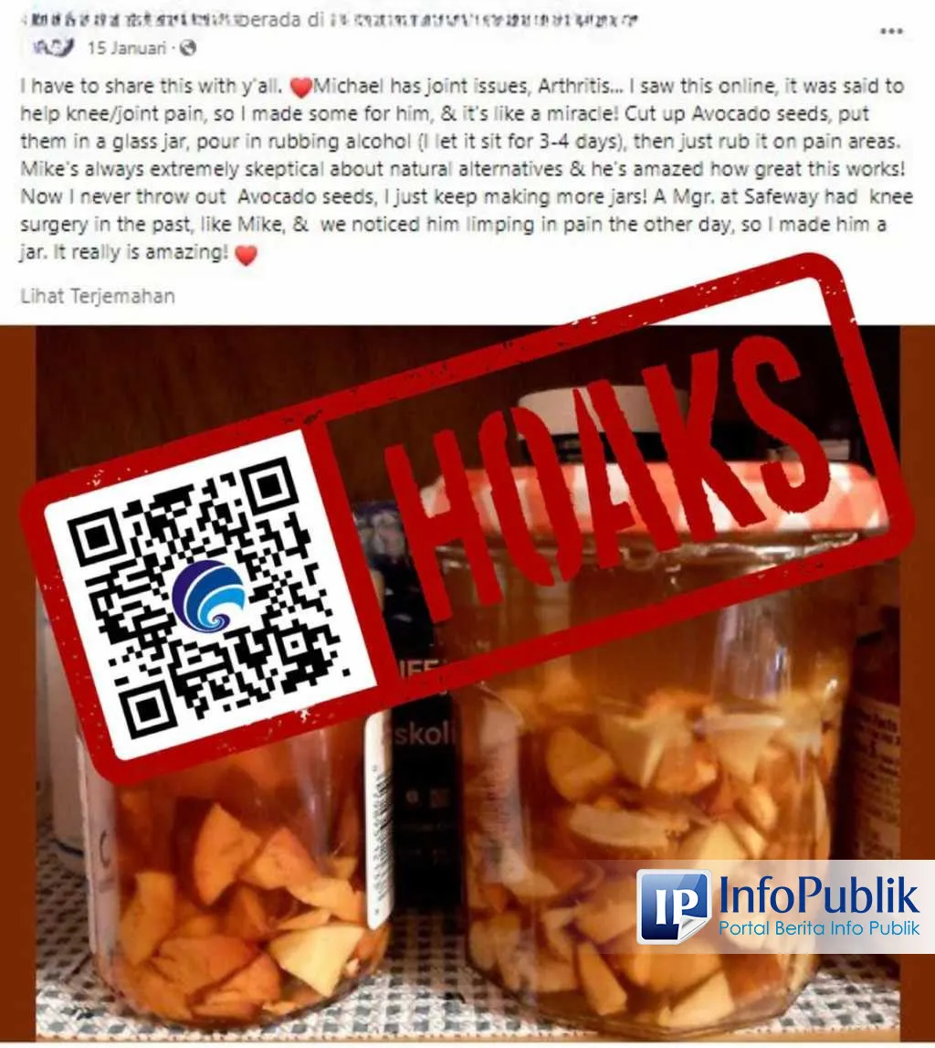 Cek Fakta: Klaim Obat Oles Nyeri Sendi dari Rendaman Biji Alpukat dan Alkohol 70% Tidak Terbukti