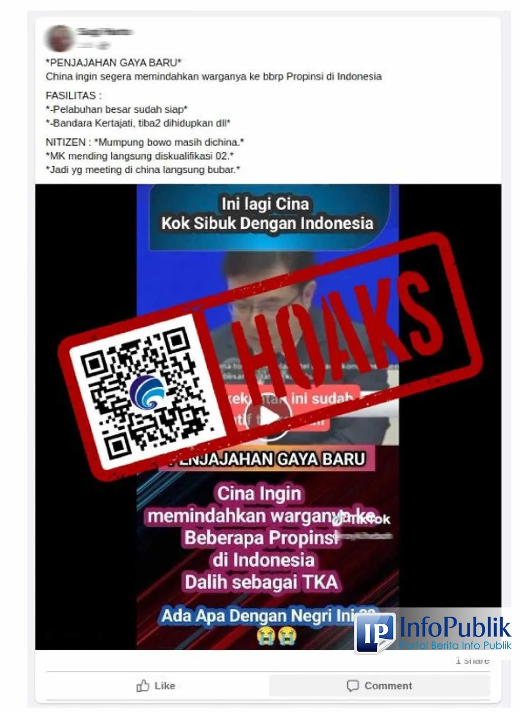 [Cek Fakta] Video Konferensi Pers di Cina Disalahartikan sebagai Rencana Pemindahan Warga ke Indonesia
