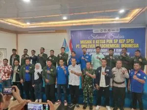 Bhabinkamtibmas Polsek Perdagangan Hadiri Pelantikan Ketua PUK SPKEP SPSI PT Unilever Oleochemical Indonesia Periode 2026–2029